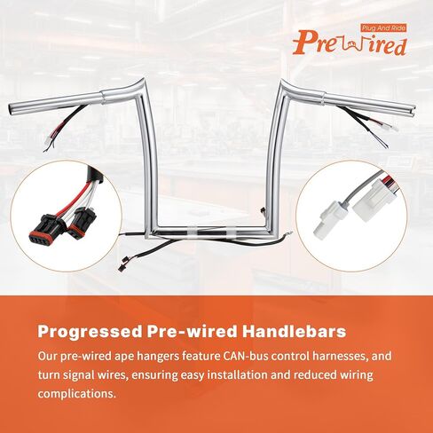Prewired 14 Inch Softail Mercenary Handlebars Ape Hangers for 2012-2015 Harley Breakout and Fat Boy Models, Chrome in Saudi Arabia