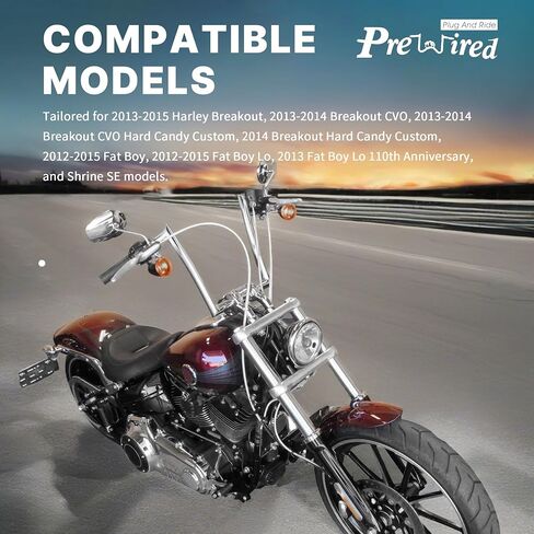 Prewired 14 Inch Softail Mercenary Handlebars Ape Hangers for 2012-2015 Harley Breakout and Fat Boy Models, Chrome in Saudi Arabia