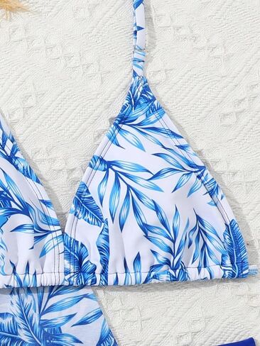 Milumia Girl's 3 Piece Tropical Print Bikini Swimsuits Halter Top Bathing Suits with Coverup in Saudi Arabia