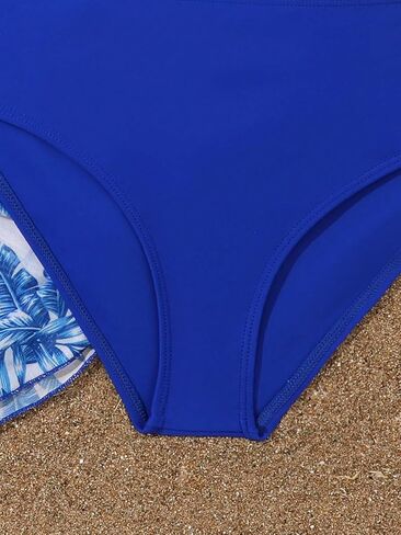 Milumia Girl's 3 Piece Tropical Print Bikini Swimsuits Halter Top Bathing Suits with Coverup in Saudi Arabia
