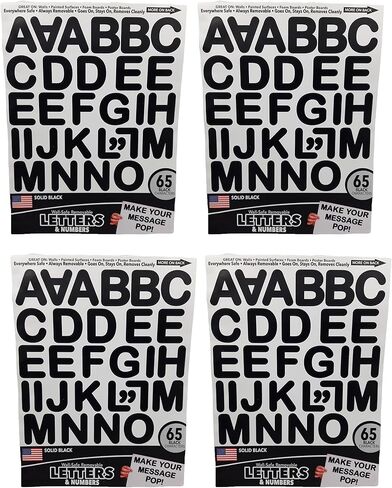 Peel & Stick Letters/Numbers, Everywhere Safe Decals, Always Removable Stickers (Black Letters & Numbers, 260 Characters Total) in Saudi Arabia