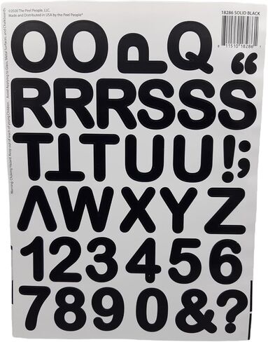 Peel & Stick Letters/Numbers, Everywhere Safe Decals, Always Removable Stickers (Black Letters & Numbers, 260 Characters Total) in Saudi Arabia