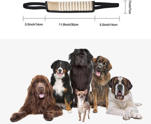 TAIKUU 久の物 قطعتان من لعبة شد الكلاب، لعبة شد الحبل للكلاب، لعبة سحب وسادة عض الجوت مع مقبضين ناعمين وقويين، عصا عض الكلاب لتدريب الجراء واللعب التفاعلي، لعبة سحب الجوت in Kuwait