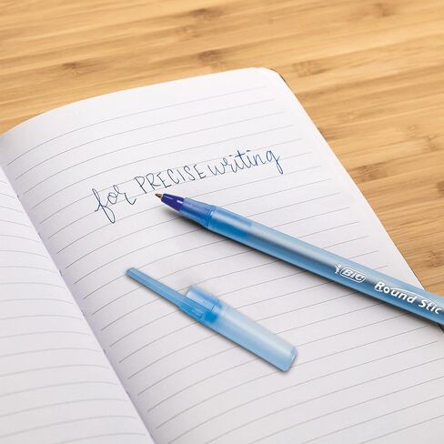 BIC Round Stic Xtra Precision Ballpoint Pen, Fine Point (0.8mm), Blue, 12-Count in Saudi Arabia