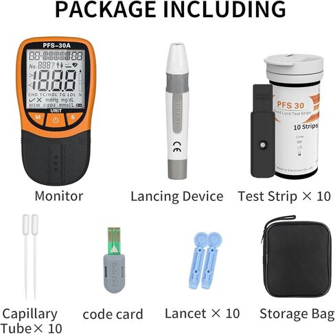 مجموعة اختبار الدهون URIT 5 في 1 مع 10 شرائط اختبار الكوليسترول، دقيقة وسريعة، وسهلة الاستخدام المنزلي in Kuwait