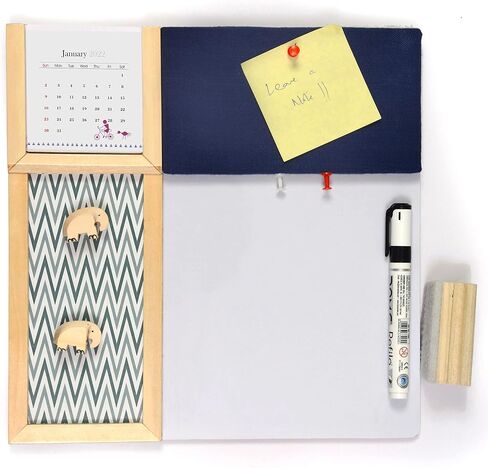IVEI Bulletin Board - Pin and White Board Combo - Dry Erase - Combination - Metal Board - Calendar | All Purpose to-do Boards for Office, School, Home |15in X 19in|(with Metal Board Big (Grey)) in Saudi Arabia