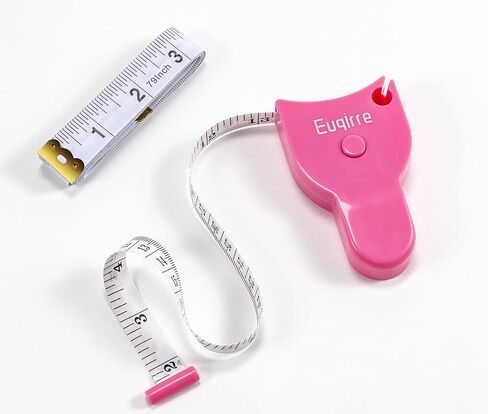 Euqirre Body Measuring Tape,Body Tape Measure,Retractable Soft Measuring Tap for Body,Accurate Body Measurement Tape for Weight Loss, Fitness, Tailoring, Sewing, Crafting Clothes, Pack of 2 (Pink) in Saudi Arabia