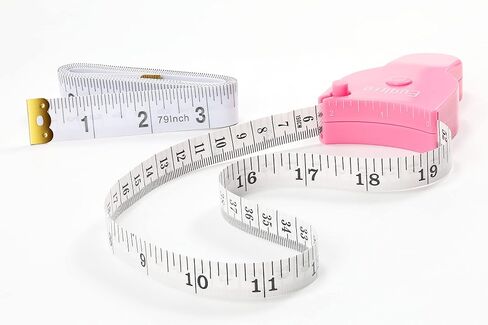 Euqirre Body Measuring Tape,Body Tape Measure,Retractable Soft Measuring Tap for Body,Accurate Body Measurement Tape for Weight Loss, Fitness, Tailoring, Sewing, Crafting Clothes, Pack of 2 (Pink) in Saudi Arabia