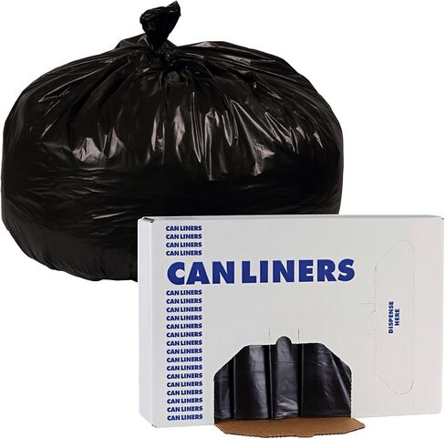 بطانات علب النفايات منخفضة الكثافة من بوردووك، 33 جالون، 0.6 مل، 33 × 39، أبيض، 25 كيس/لفة، 6 لفات/كرتون in Kuwait