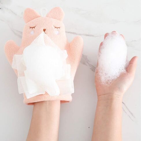 إسفنجة استحمام من HSENCHO للأطفال على شكل حيوان لطيف، قفاز استحمام ليفة ناعمة، إسفنجة غسيل ناعمة للجسم للأطفال الصغار (مجموعة من 3 قطع) in Kuwait