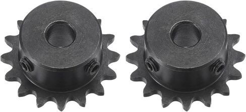 uxcell #25 Chain Roller Sprocket, 8mm Bore 1/4" Pitch 16 Tooth Single Strand Chain Sprocket, C45 Carbon Steel 25 Roller Chain Sprocket with Set Screws for ISO 04C Chain, 2Pcs in Saudi Arabia