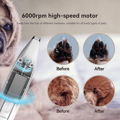 PAWBBY Dog Paw Trimmer, Dog Clippers for Grooming, Cordless Low Noise Small Pet Hair Shaver Dog Clippers - Dog & Cat, Around Face, Paw Pads, Eyes, Ears, Rump in Saudi Arabia