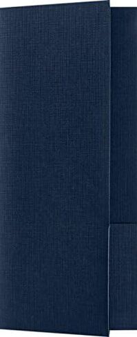 مجلدات العروض التقديمية الصغيرة من LUXPaper مقاس 4 × 9 بوصة | جيبين | كتان أزرق بحري | 100 رطل. الغلاف | 25 الكمية in Saudi Arabia