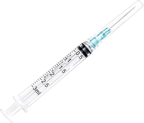 100 Pack 3ml Luer Lock with 23Ga 1.5 Inch Lab Supplies, Individual Package in Saudi Arabia