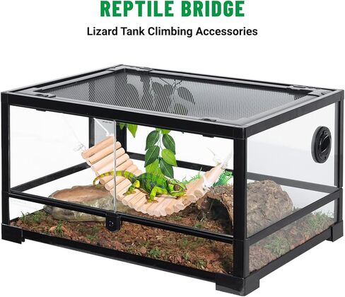 جسر تسلق الزواحف من UNIFAMILY، ألعاب التنين الملتحي للتسلق، أرجوحة الزواحف الخشبية، سلم استلقاء السحلية، ملحقات خزان الزواحف للسحلية الملتحية التنين الناسك السلطعون الطيور الببغاء الأفعى in Kuwait