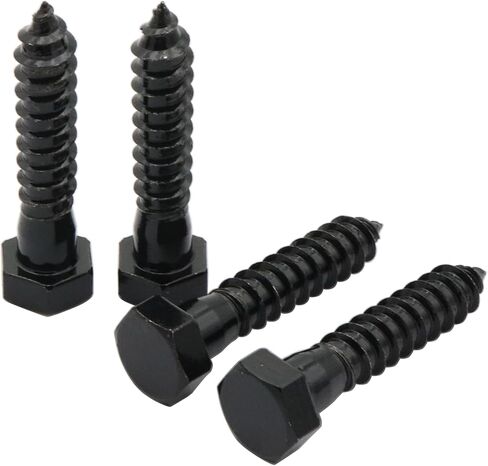 LBY 7pcs 1/2" x 2-1/2" Lag Screws, Hex Head Lag Screws Bolts, Wood Screws, 304 Stainless Steel, (Black) in Saudi Arabia