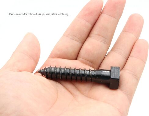 LBY 7pcs 1/2" x 2-1/2" Lag Screws, Hex Head Lag Screws Bolts, Wood Screws, 304 Stainless Steel, (Black) in Saudi Arabia
