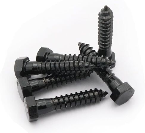 LBY 7pcs 1/2" x 2-1/2" Lag Screws, Hex Head Lag Screws Bolts, Wood Screws, 304 Stainless Steel, (Black) in Saudi Arabia