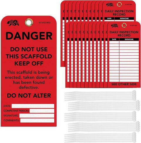 علامة السقالة المقاومة للماء BearTOOLS "لا تستخدم" - أحمر - 25 عبوة BearTOOLS في السوق الأمريكية BT-WST-RED-25 in Kuwait