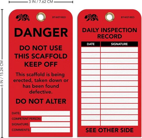 علامة السقالة المقاومة للماء BearTOOLS "لا تستخدم" - أحمر - 25 عبوة BearTOOLS في السوق الأمريكية BT-WST-RED-25 in Kuwait