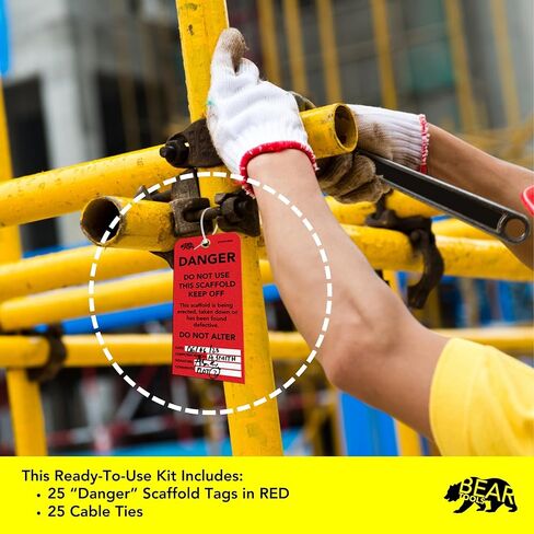 علامة السقالة المقاومة للماء BearTOOLS "لا تستخدم" - أحمر - 25 عبوة BearTOOLS في السوق الأمريكية BT-WST-RED-25 in Kuwait