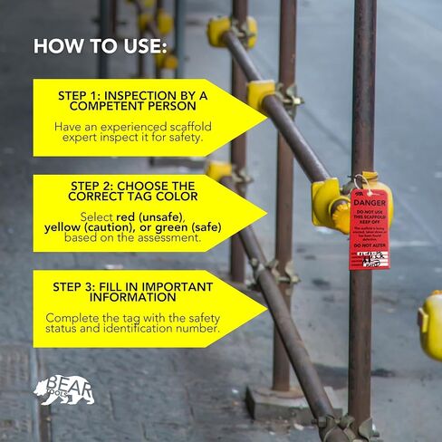 علامة السقالة المقاومة للماء BearTOOLS "لا تستخدم" - أحمر - 25 عبوة BearTOOLS في السوق الأمريكية BT-WST-RED-25 in Kuwait