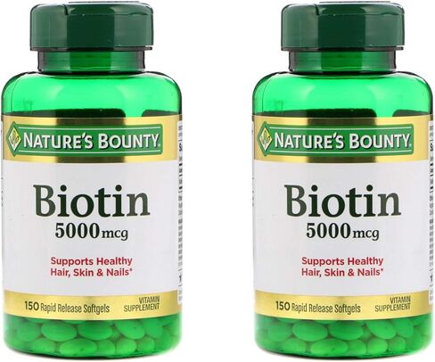 Set of 2 Nature's Bounty® Biotin 5000 mcg, 150 Softgels in Saudi Arabia