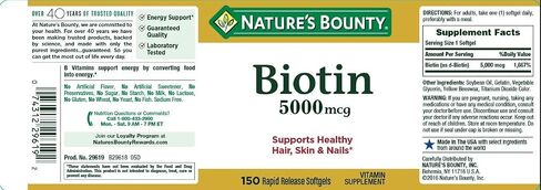 Set of 2 Nature's Bounty® Biotin 5000 mcg, 150 Softgels in Saudi Arabia