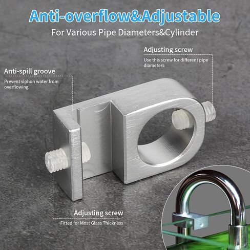 YOOSKIM Metal Lily Pipe Holder Bracket Size S Inlet&Outlet Clamp Water Hose Fix Clip for Aquarium Fish&Shrimp Tanks CO2 Diffuser System Gallon Aquarium Canister Filter Rimless Tank Accessories. in Saudi Arabia