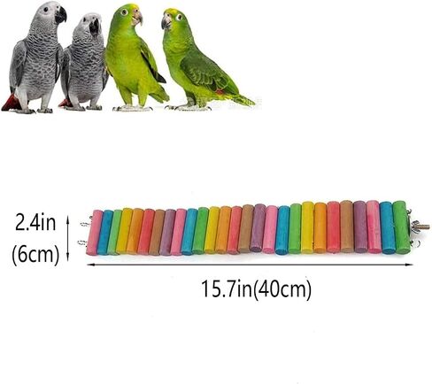 HAMILEDYI Hamster Rainbow Bridge,Flexible Bendy Climbing Ladder Hanging Wooden Chew Toy for Bird Parrot Guinea Pig Chinchilla Chipmunk Sugar Glider Gerbil Mice Squirrel Small Animal(Pack of 2) in Saudi Arabia