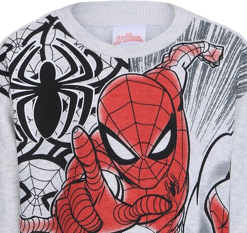 Marvel Spider-Man Boys Graphic Print 2 Piece Sweatshirt and Pants Set for Toddlers and Big Kids – Grey in Saudi Arabia