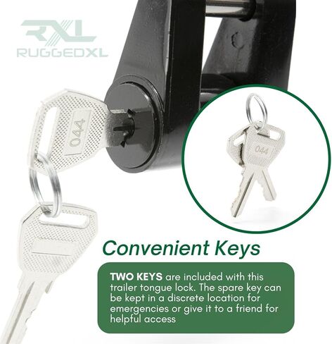 RuggedXL Black Trailer Hitch Coupler Lock, 1/4-Inch Pin Diameter, Up to 3/4-Inch Span in Kuwait