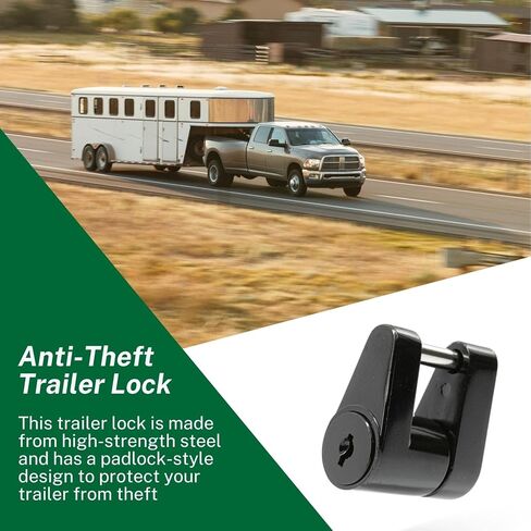RuggedXL Black Trailer Hitch Coupler Lock, 1/4-Inch Pin Diameter, Up to 3/4-Inch Span in Kuwait