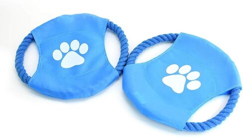 ZoyPet Dog Toys Flying Disc Rope Toy Chew Toys 2 Pack for Dogs Flying Discs Training Cotton Rope-Dog Toy Pack Set DT1-2P Footprint in Saudi Arabia