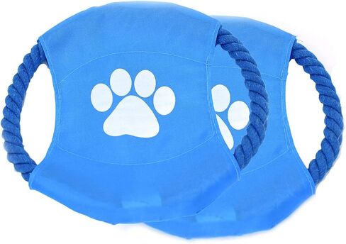 ZoyPet Dog Toys Flying Disc Rope Toy Chew Toys 2 Pack for Dogs Flying Discs Training Cotton Rope-Dog Toy Pack Set DT1-2P Footprint in Saudi Arabia