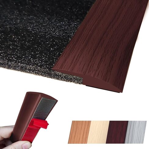 Floor Transition Strip Self Adhesive Carpet Wood Tile Vinyl Flooring Laminate Transition Cover Edge Trim Gap Doorway Threshold for Uneven Floors Heights Within 5 mm (40 inches, Gray Forest) in Saudi Arabia