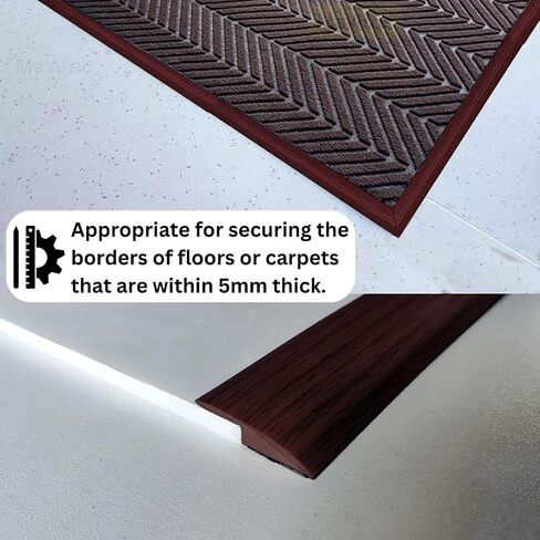 Floor Transition Strip Self Adhesive Carpet Wood Tile Vinyl Flooring Laminate Transition Cover Edge Trim Gap Doorway Threshold for Uneven Floors Heights Within 5 mm (40 inches, Gray Forest) in Saudi Arabia