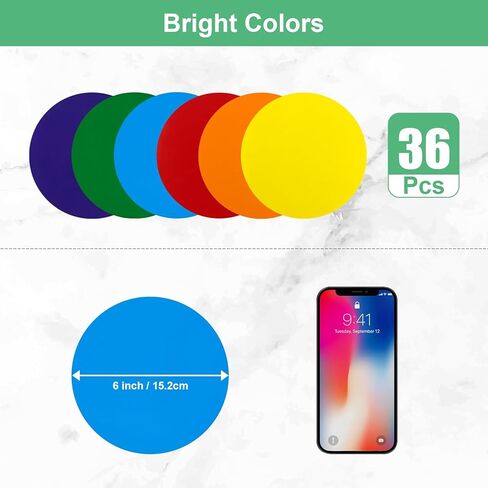 ForTomorrow Carpet Markers with Numbers - 36 Pcs 4" Classroom Sitting Carpet Dot Number 1-36, Floor Rug Circles Marker Spot for Preschool Kindergarten Elementary in Kuwait