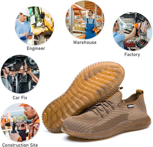 Furuian Steel Toe Shoes for Men Women Waterproof Work Shoes Safety Sneakers Shoes Comfortable Lightweight Puncture Proof Slip on Indestructible Work Shoes in Saudi Arabia