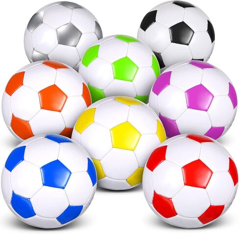 HyDren 8 Pcs Soccer Balls Bulk with Pump Operation Christmas Official Size Sport Ball Gift for Child Adult Charity Donation in Saudi Arabia