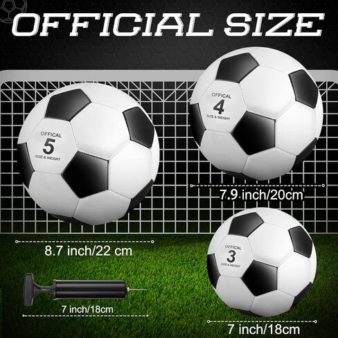 HyDren 8 Pcs Soccer Balls Bulk with Pump Operation Christmas Official Size Sport Ball Gift for Child Adult Charity Donation in Saudi Arabia