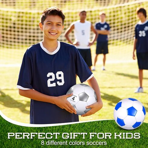 HyDren 8 Pcs Soccer Balls Bulk with Pump Operation Christmas Official Size Sport Ball Gift for Child Adult Charity Donation in Saudi Arabia