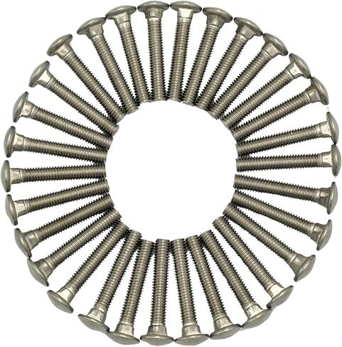 (30PCS) M6x35 Fully Threaded Carriage Bolts with Square Neck & Round Head - Metric Stainless Steel Screws/Coach Bolts (Length: 35mm; Thread Diameter: 6mm) in Saudi Arabia