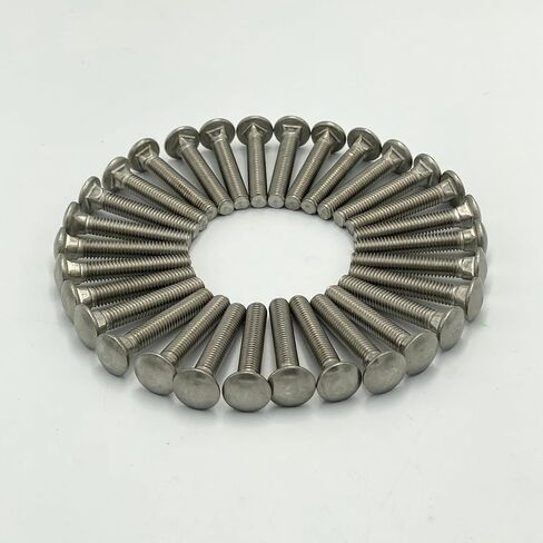 (30PCS) M6x35 Fully Threaded Carriage Bolts with Square Neck & Round Head - Metric Stainless Steel Screws/Coach Bolts (Length: 35mm; Thread Diameter: 6mm) in Saudi Arabia