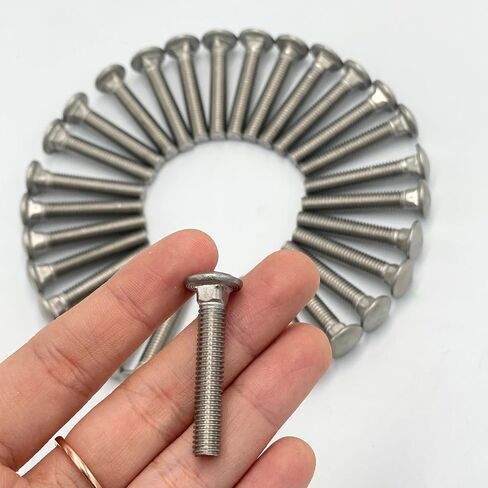 (30PCS) M6x35 Fully Threaded Carriage Bolts with Square Neck & Round Head - Metric Stainless Steel Screws/Coach Bolts (Length: 35mm; Thread Diameter: 6mm) in Saudi Arabia