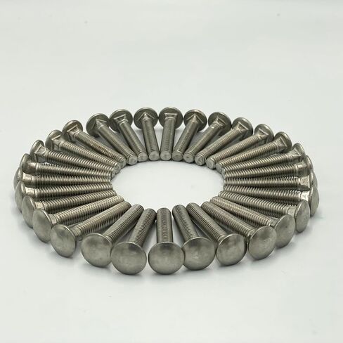 (30PCS) M6x35 Fully Threaded Carriage Bolts with Square Neck & Round Head - Metric Stainless Steel Screws/Coach Bolts (Length: 35mm; Thread Diameter: 6mm) in Saudi Arabia