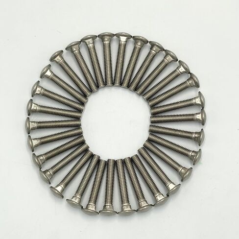 (30PCS) M6x35 Fully Threaded Carriage Bolts with Square Neck & Round Head - Metric Stainless Steel Screws/Coach Bolts (Length: 35mm; Thread Diameter: 6mm) in Saudi Arabia
