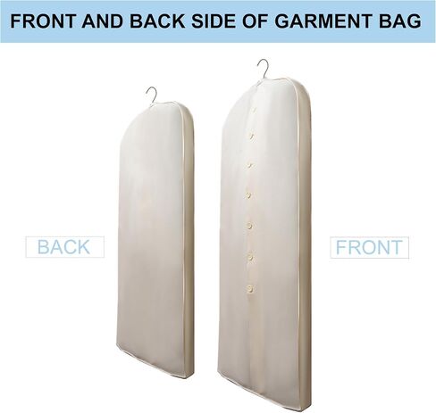 100% Cotton Garment Bag | Long | Breathable Garment Bags for Hanging Clothes | Garment Storage Bag for Long Dresses & Coats Storage | Pack of 1 (42 Inch) in Saudi Arabia