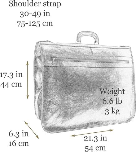 حقيبة الملابس الجلدية البدلة القماش الخشن حقيبة حمل رفيعة حقيبة حماية الفستان بني - مقاومة للوقت (بني) in Kuwait