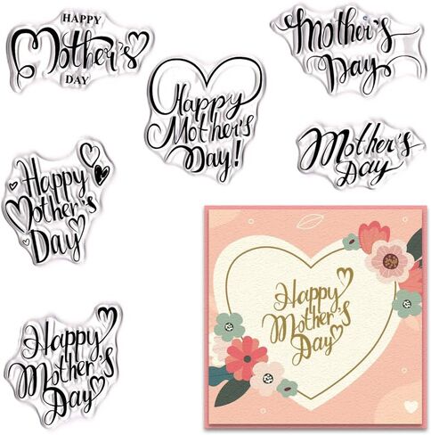 طوابع واضحة لعيد الأم السعيد من Hying لصنع البطاقات، كلمات مباركة لعيد الأم، طوابع مطاطية شفافة لمجلة رصاصة، ديكور سجل القصاصات بنفسك، دفتر ملاحظات مصنوع يدويًا in Saudi Arabia
